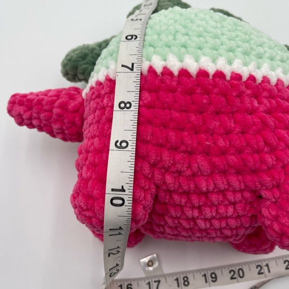 Melonosaurus Amigurumi Handmade Plush Dinosaur Colorful Soft - Picture 10 of 11